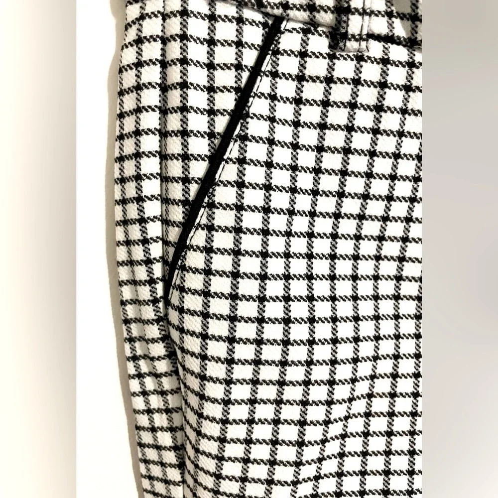 SZ M  women shinestar Houndstooth Skinny Dressy Pants black & white - Picture 7 of 7